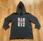 BARRY'S BOOTCAMP WORKOUT BLACK RAW EDGE HOODIE SZ MEDIUM