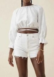 REFORMATION Charlie Denim Shorts in Wash Vintage White Size US 27