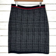 Karl Lagerfeld Houndstooth Knit Pencil Skirt Size Large