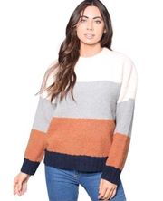 Thread & Supply Size Large Bohemian Colorblock Pullover Sweater