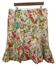 EUC Kate Hill Floral Flounce Midi Skirt Size 14