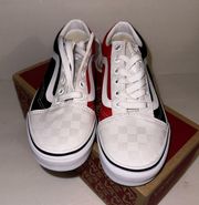 Vans OLD SKOOL CHECKER EVOLUTION Canvas Skate Shoe Red Black White M5.5 | W7 🆕