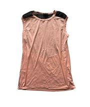 ALALA Peach Black Mesh Sport Tank Top Sz M