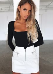 White Leather Skirt