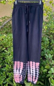 Rails Black Kingston Jogger Sweatpants in Black Petal Pink Tie Dye SZ XS NWT