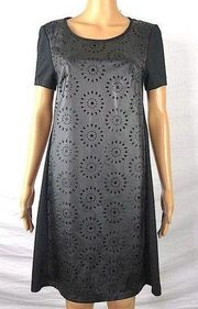 Ellen Tracy Little Black Dress Laser Cut Short Sleeve Lined New With Tag NWT Sm