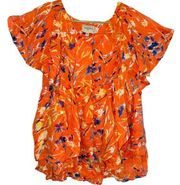 Haute Hippie Tribe Flutter Sleeve Button Front Blouse size Medium