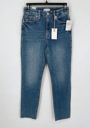 Good American Good Classic Raw Hem Ankle Jeans NEW Size 2 Women's Blue