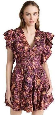 NWT Ulla Johnson  Kiri Ruffled Minidress In Fuchsia Size 8