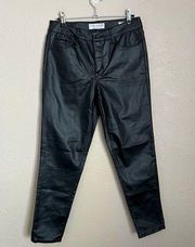 Social Standard by Sanctuary Black Pleather Ankle Skinny Jeans 6