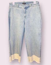 NYDJ Lift X Tuck Technology Trouser-Style Jeans with Ombre Hems - size 10