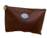 LONGCHAMP LE PLIAGE Nylon Toiletry/Cosmetic Bag. Brown/Gold-Tone Hardwae