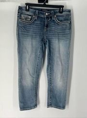 Vigoss Capris Heritage Fit crop jeans size 5/6 bling embellished