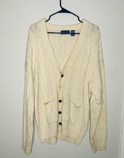 Towncraft Vintage 80s  Acrylic Slouchy Cabled Oversized Cardigan Grande Size XL
