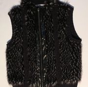 PETER NYGARD Faux Fur Cotton Sweater Vest - Petite Large Fall Sale