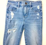 American Eagle  The Dream Jean Hi-Rise Jegging Distressed Size 2 Denim Jean