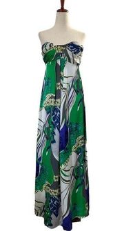 City Triangles Womens Junior Size 3 Tube Long Dress Maxi Party Formal Green
