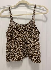 Boutique Cheetah Peplum Tank