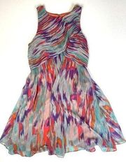 A/X  Womens Size 8 Sleeveless WaterColor Print Dress Zip Back