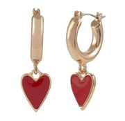 NWT  red heart huggie hoop earrings