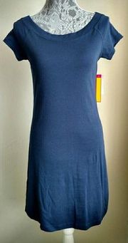 Catherine Malandrino Short Raglan Sleeve Dress Navy Blue Scoop Neck S New