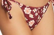 Minkpink women's Burgundy Floral Rhapsody Side tie bikini bottom Medium NWT