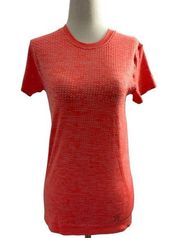 New Balance NB Women's Seamless Short Sleeve Shirt Size Small Orange