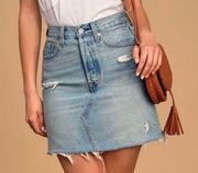 Levi’s High Rise Distressed Denim Skirt 26