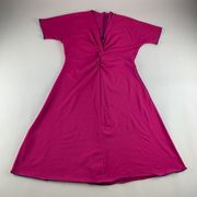 Title Nine Bright Pink Jersey StretchTwist Front Athleisure Dress S