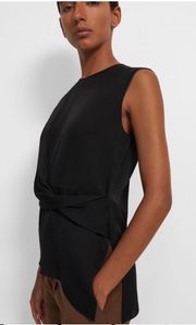 Sleeveless Twist Top in Silk Georgette