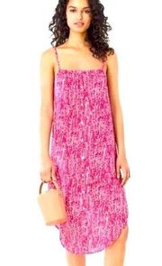 NWT DVF x Onia Flora Maxi Dress Fuchsia Magenta White Pattern AOP Coverup sz M