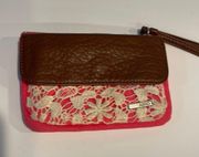 Aeropostale pink and white appliquéd wallet