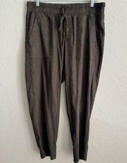 Kut From The Kloth Linen Blend Pull On Straight Relaxed Pants Brown size medium