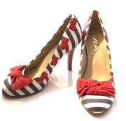 Mia Red, White and Blue heels