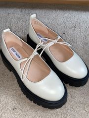 White Mary Jane Flats