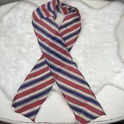 🇺🇸 VTG 70’s Red White Blue Striped Patriotic Sash Scarf Belt Head Hair Wrap