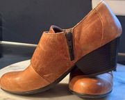 B.O.C. Monkstrap Leather Boots Block Brown Heel Round Toe Bootie Good Co…