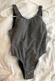 Black And White Gingham One Piece Swimsuit