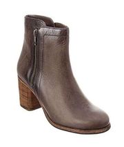 Frye Smoke Gray Leather Addie Double Zip Heeled Booties Size 8 US $358