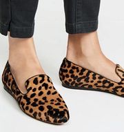 Veronica Beard Griffin Flat Loafers in Leopard Size 36.5 Leather Cowhide