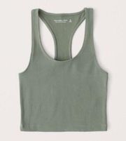 Abercrombie & Fitch soft a&f ribbed seamless croptop sage green