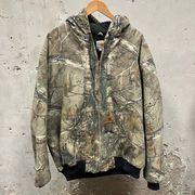 Carhartt Realtree Camo Full Zip Hooded Jacket USA Made J221 XL Tall XLT Workwear