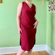 Michael Stars Cranberry Red Cowl Neck Dress