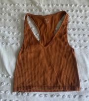 Burnt Orange Ribbed Tank Top 