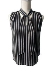 WHITE HOUSE BLACK MARKET Striped Bow Neck Tank Top Size 0