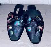 Zara Floral Bow Mules Sz 41 (10)