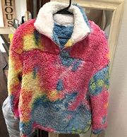 TieDye Sherpa Pullover Jacket