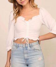 Hazel White Crop Top