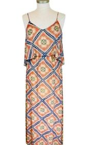 🦋 3/20 Charlotte Russe  Peach Boho Maxi Dress Size L