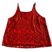 Marc New York Plus Size Red Sequin Tank Top Size 3X